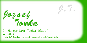 jozsef tomka business card